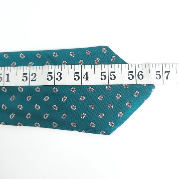 Giacomo men Necktie All Silk Paisley Green Multi 57x3.5 - NWOT - made in Italy - Picture 5 of 5